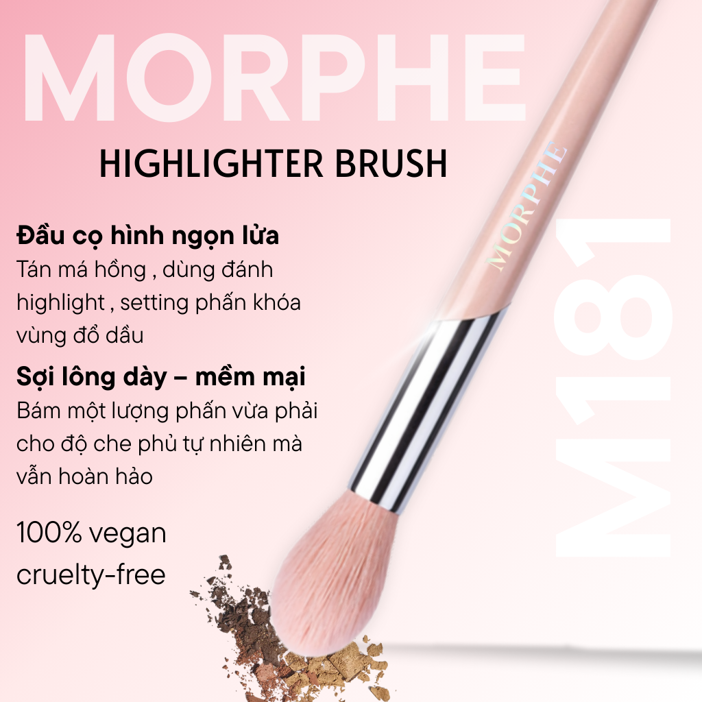 Cọ Má Nhỏ /Hightlight /Phủ Nhỏ MORPHE Highlighter Brush Chất Lông Mềm Mượt M181
